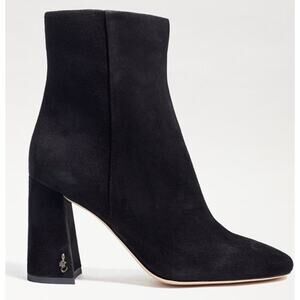 Sam Edelman Codie Ankle Bootie Black Suede Sz. 7.5 NIB Classic Dressy Square Toe
